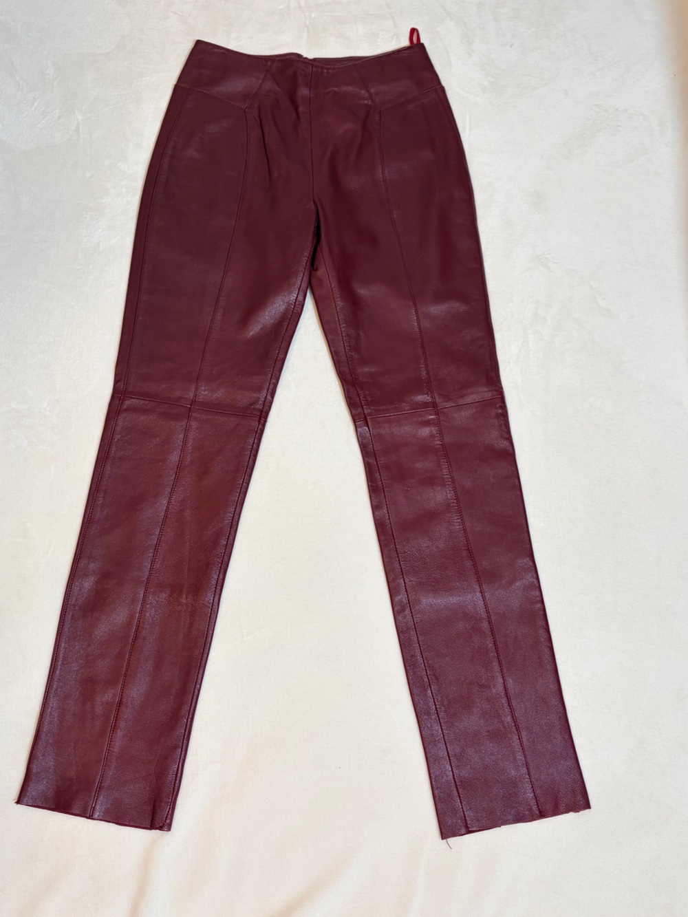 Women’s Leather Pants - Burgundy